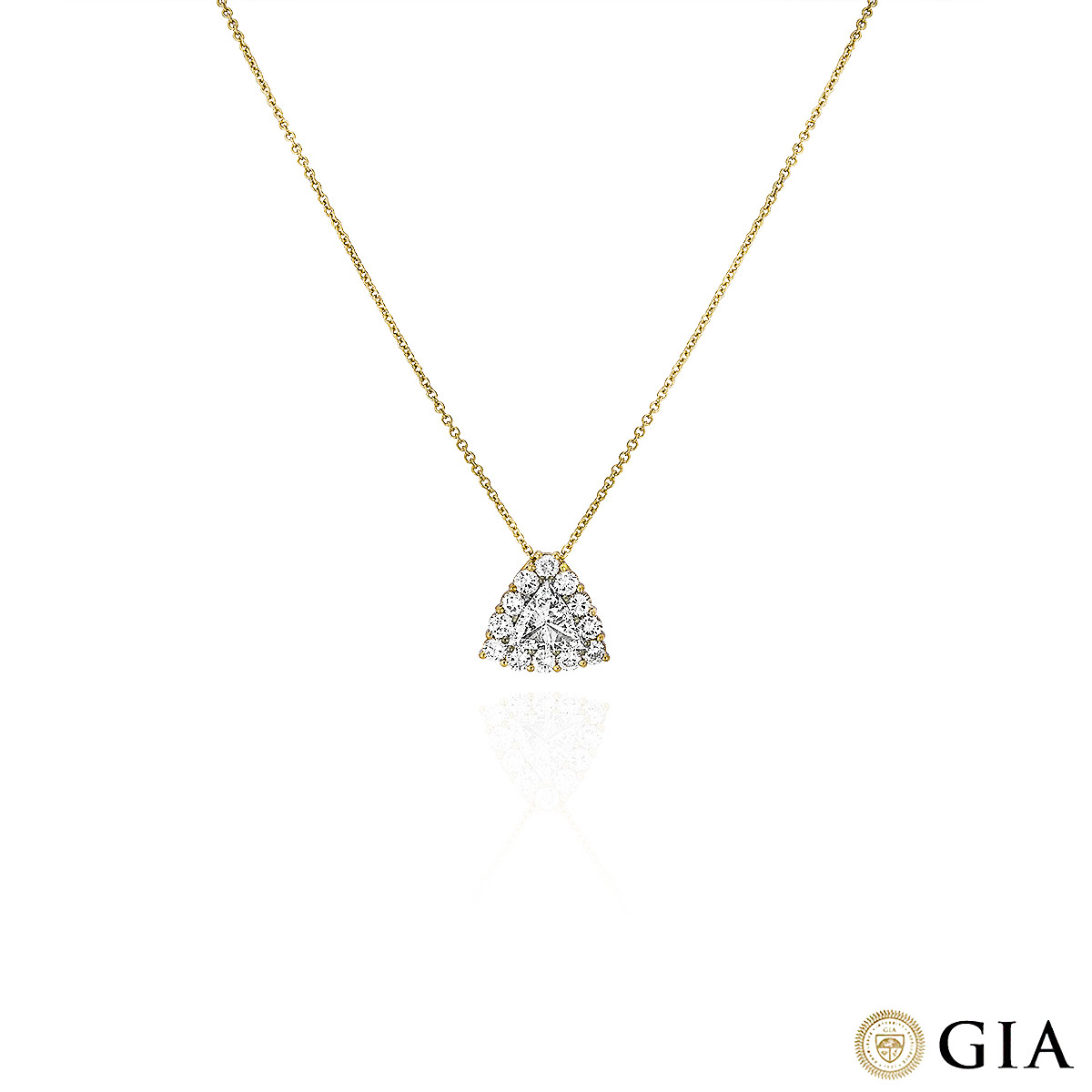Yellow Gold Trillion Cut Diamond Pendant 1.00ct F/SI2 Yellow Gold Trillion Cut Diamond Pendant 1.00ct F/SI2